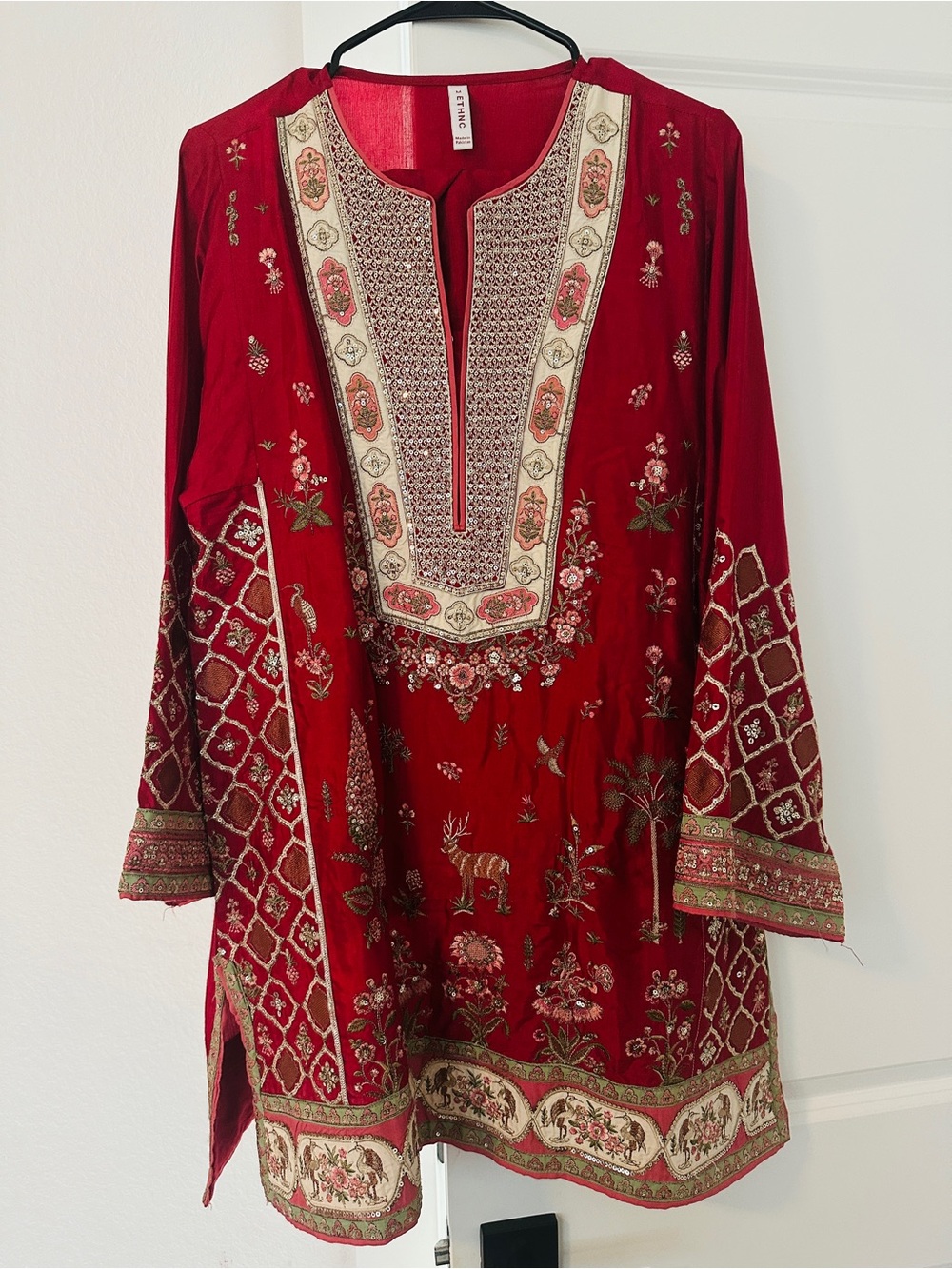 Red Embroidered Tuni Top ETHNIC Pakistani/Indian/Farah Talib Aziz/Hussain Rehar/